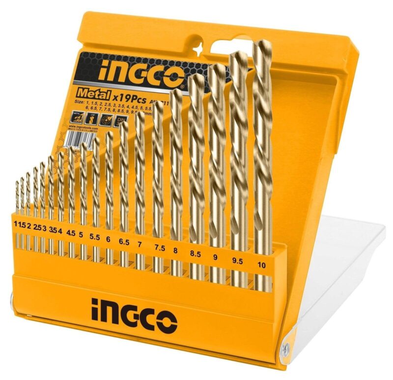 19PCS HSS TWIST DRILL BIT SET 1-10MM