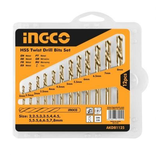 INGCO 12PCS HSS TWIST DRILL BITS SET -AKDB1125