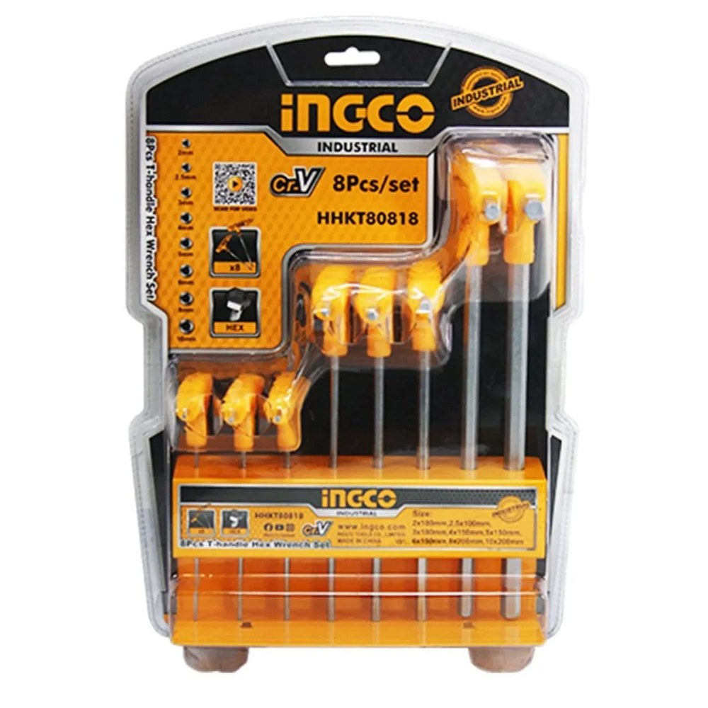 INGCO 8PCS T HANDLE HEX WRENCH SET HHKT80818