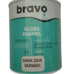 Bravo Paints Gloss Enamel Dark Oak Varnish Small Tin